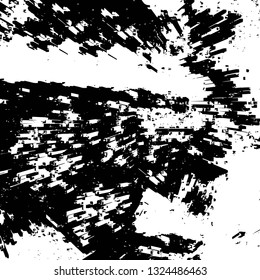Rough, scratch, splatter grunge pattern design brush strokes. Overlay texture. Faded black-white dyed paper texture. Sketch grunge design. Use for poster, cover, banner, mock-up, stickers layout.