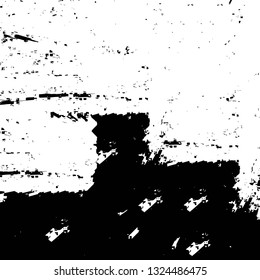 Rough, scratch, splatter grunge pattern design brush strokes. Overlay texture. Faded black-white dyed paper texture. Sketch grunge design. Use for poster, cover, banner, mock-up, stickers layout.