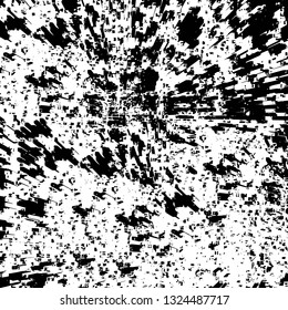Rough, scratch, splatter grunge pattern design brush strokes. Overlay texture. Faded black-white dyed paper texture. Sketch grunge design. Use for poster, cover, banner, mock-up, stickers layout.