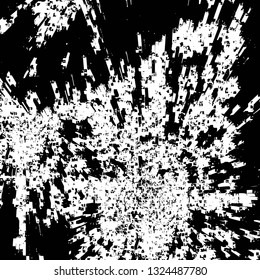 Rough, scratch, splatter grunge pattern design brush strokes. Overlay texture. Faded black-white dyed paper texture. Sketch grunge design. Use for poster, cover, banner, mock-up, stickers layout.