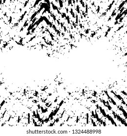 Rough, scratch, splatter grunge pattern design brush strokes. Overlay texture. Faded black-white dyed paper texture. Sketch grunge design. Use for poster, cover, banner, mock-up, stickers layout.