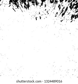 Rough, scratch, splatter grunge pattern design brush strokes. Overlay texture. Faded black-white dyed paper texture. Sketch grunge design. Use for poster, cover, banner, mock-up, stickers layout.