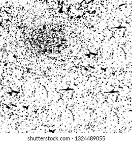 Rough, scratch, splatter grunge pattern design brush strokes. Overlay texture. Faded black-white dyed paper texture. Sketch grunge design. Use for poster, cover, banner, mock-up, stickers layout.