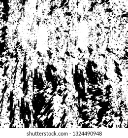 Rough, scratch, splatter grunge pattern design brush strokes. Overlay texture. Faded black-white dyed paper texture. Sketch grunge design. Use for poster, cover, banner, mock-up, stickers layout.