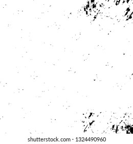 Rough, scratch, splatter grunge pattern design brush strokes. Overlay texture. Faded black-white dyed paper texture. Sketch grunge design. Use for poster, cover, banner, mock-up, stickers layout.