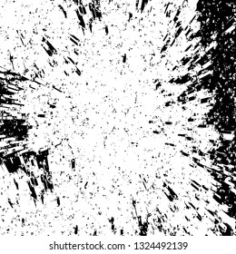 Rough, scratch, splatter grunge pattern design brush strokes. Overlay texture. Faded black-white dyed paper texture. Sketch grunge design. Use for poster, cover, banner, mock-up, stickers layout.