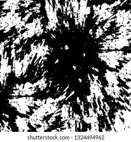 Rough, scratch, splatter grunge pattern design brush strokes. Overlay texture. Faded black-white dyed paper texture. Sketch grunge design. Use for poster, cover, banner, mock-up, stickers layout.