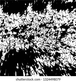 Rough, scratch, splatter grunge pattern design brush strokes. Overlay texture. Faded black-white dyed paper texture. Sketch grunge design. Use for poster, cover, banner, mock-up, stickers layout.