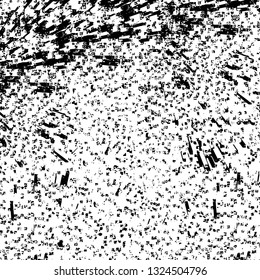 Rough, scratch, splatter grunge pattern design brush strokes. Overlay texture. Faded black-white dyed paper texture. Sketch grunge design. Use for poster, cover, banner, mock-up, stickers layout.