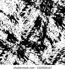 Rough, scratch, splatter grunge pattern design brush strokes. Overlay texture. Faded black-white dyed paper texture. Sketch grunge design. Use for poster, cover, banner, mock-up, stickers layout.