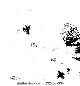 Rough, scratch, splatter grunge pattern design brush strokes. Overlay texture. Faded black-white dyed paper texture. Sketch grunge design. Use for poster, cover, banner, mock-up, stickers layout.
