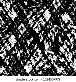 Rough, scratch, splatter grunge pattern design brush strokes. Overlay texture. Faded black-white dyed paper texture. Sketch grunge design. Use for poster, cover, banner, mock-up, stickers layout.