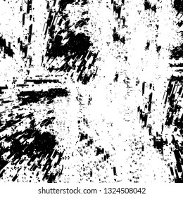 Rough, scratch, splatter grunge pattern design brush strokes. Overlay texture. Faded black-white dyed paper texture. Sketch grunge design. Use for poster, cover, banner, mock-up, stickers layout.