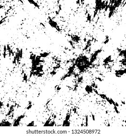 Rough, scratch, splatter grunge pattern design brush strokes. Overlay texture. Faded black-white dyed paper texture. Sketch grunge design. Use for poster, cover, banner, mock-up, stickers layout.