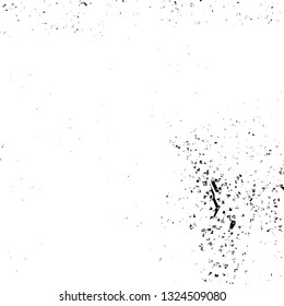 Rough, scratch, splatter grunge pattern design brush strokes. Overlay texture. Faded black-white dyed paper texture. Sketch grunge design. Use for poster, cover, banner, mock-up, stickers layout.