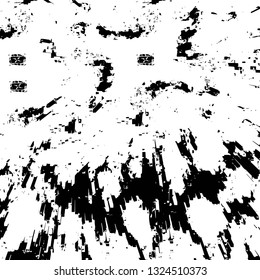 Rough, scratch, splatter grunge pattern design brush strokes. Overlay texture. Faded black-white dyed paper texture. Sketch grunge design. Use for poster, cover, banner, mock-up, stickers layout.