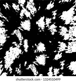 Rough, scratch, splatter grunge pattern design brush strokes. Overlay texture. Faded black-white dyed paper texture. Sketch grunge design. Use for poster, cover, banner, mock-up, stickers layout.