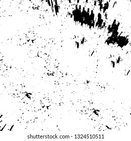 Rough, scratch, splatter grunge pattern design brush strokes. Overlay texture. Faded black-white dyed paper texture. Sketch grunge design. Use for poster, cover, banner, mock-up, stickers layout.