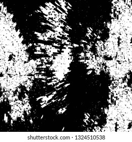 Rough, scratch, splatter grunge pattern design brush strokes. Overlay texture. Faded black-white dyed paper texture. Sketch grunge design. Use for poster, cover, banner, mock-up, stickers layout.