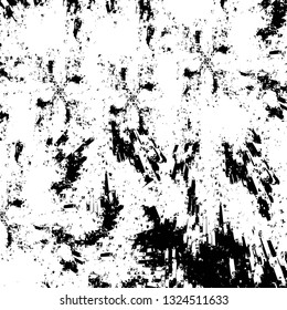 Rough, scratch, splatter grunge pattern design brush strokes. Overlay texture. Faded black-white dyed paper texture. Sketch grunge design. Use for poster, cover, banner, mock-up, stickers layout.