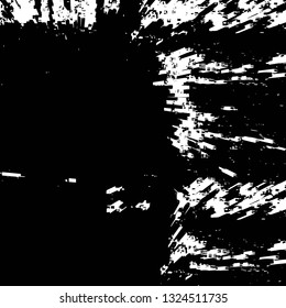 Rough, scratch, splatter grunge pattern design brush strokes. Overlay texture. Faded black-white dyed paper texture. Sketch grunge design. Use for poster, cover, banner, mock-up, stickers layout.