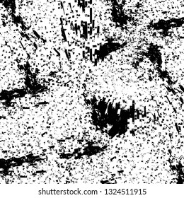 Rough, scratch, splatter grunge pattern design brush strokes. Overlay texture. Faded black-white dyed paper texture. Sketch grunge design. Use for poster, cover, banner, mock-up, stickers layout.
