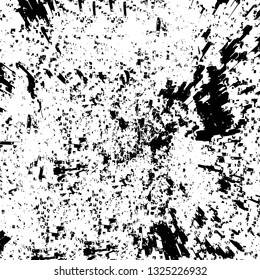 Rough, scratch, splatter grunge pattern design brush strokes. Overlay texture. Faded black-white dyed paper texture. Sketch grunge design. Use for poster, cover, banner, mock-up, stickers layout.