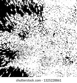 Rough, scratch, splatter grunge pattern design brush strokes. Overlay texture. Faded black-white dyed paper texture. Sketch grunge design. Use for poster, cover, banner, mock-up, stickers layout.