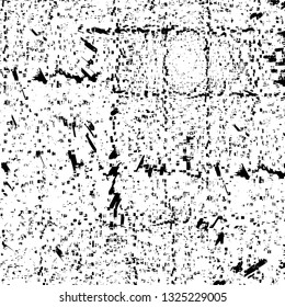 Rough, scratch, splatter grunge pattern design brush strokes. Overlay texture. Faded black-white dyed paper texture. Sketch grunge design. Use for poster, cover, banner, mock-up, stickers layout.