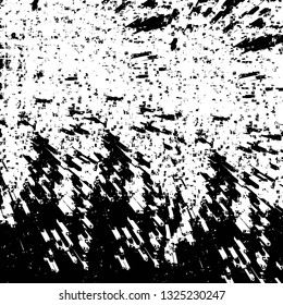 Rough, scratch, splatter grunge pattern design brush strokes. Overlay texture. Faded black-white dyed paper texture. Sketch grunge design. Use for poster, cover, banner, mock-up, stickers layout.