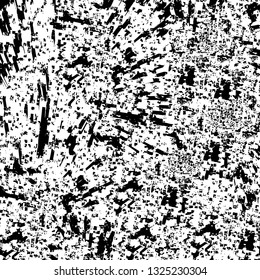 Rough, scratch, splatter grunge pattern design brush strokes. Overlay texture. Faded black-white dyed paper texture. Sketch grunge design. Use for poster, cover, banner, mock-up, stickers layout.