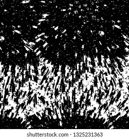 Rough, scratch, splatter grunge pattern design brush strokes. Overlay texture. Faded black-white dyed paper texture. Sketch grunge design. Use for poster, cover, banner, mock-up, stickers layout.