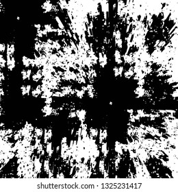 Rough, scratch, splatter grunge pattern design brush strokes. Overlay texture. Faded black-white dyed paper texture. Sketch grunge design. Use for poster, cover, banner, mock-up, stickers layout.
