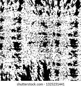 Rough, scratch, splatter grunge pattern design brush strokes. Overlay texture. Faded black-white dyed paper texture. Sketch grunge design. Use for poster, cover, banner, mock-up, stickers layout.