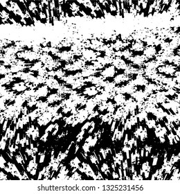 Rough, scratch, splatter grunge pattern design brush strokes. Overlay texture. Faded black-white dyed paper texture. Sketch grunge design. Use for poster, cover, banner, mock-up, stickers layout.