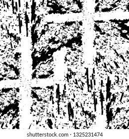 Rough, scratch, splatter grunge pattern design brush strokes. Overlay texture. Faded black-white dyed paper texture. Sketch grunge design. Use for poster, cover, banner, mock-up, stickers layout.