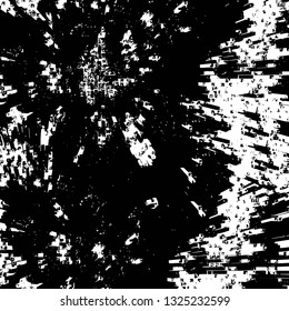 Rough, scratch, splatter grunge pattern design brush strokes. Overlay texture. Faded black-white dyed paper texture. Sketch grunge design. Use for poster, cover, banner, mock-up, stickers layout.
