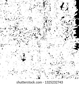 Rough, scratch, splatter grunge pattern design brush strokes. Overlay texture. Faded black-white dyed paper texture. Sketch grunge design. Use for poster, cover, banner, mock-up, stickers layout.