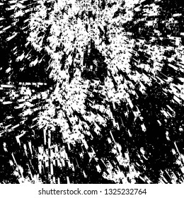 Rough, scratch, splatter grunge pattern design brush strokes. Overlay texture. Faded black-white dyed paper texture. Sketch grunge design. Use for poster, cover, banner, mock-up, stickers layout.