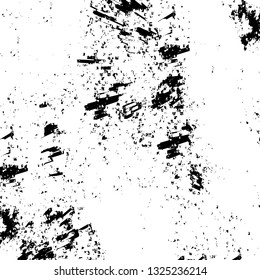 Rough, scratch, splatter grunge pattern design brush strokes. Overlay texture. Faded black-white dyed paper texture. Sketch grunge design. Use for poster, cover, banner, mock-up, stickers layout.
