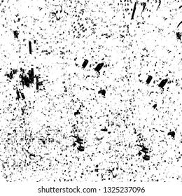 Rough, scratch, splatter grunge pattern design brush strokes. Overlay texture. Faded black-white dyed paper texture. Sketch grunge design. Use for poster, cover, banner, mock-up, stickers layout.