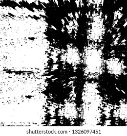 Rough, scratch, splatter grunge pattern design brush strokes. Overlay texture. Faded black-white dyed paper texture. Sketch grunge design. Use for poster, cover, banner, mock-up, stickers layout.