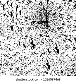 Rough, scratch, splatter grunge pattern design brush strokes. Overlay texture. Faded black-white dyed paper texture. Sketch grunge design. Use for poster, cover, banner, mock-up, stickers layout.