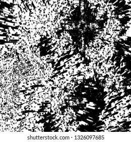 Rough, scratch, splatter grunge pattern design brush strokes. Overlay texture. Faded black-white dyed paper texture. Sketch grunge design. Use for poster, cover, banner, mock-up, stickers layout.