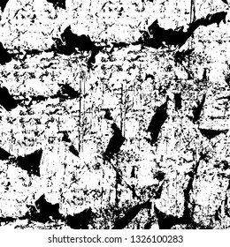 Rough, scratch, splatter grunge pattern design brush strokes. Overlay texture. Faded black-white dyed paper texture. Sketch grunge design. Use for poster, cover, banner, mock-up, stickers layout.