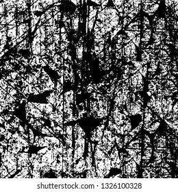 Rough, scratch, splatter grunge pattern design brush strokes. Overlay texture. Faded black-white dyed paper texture. Sketch grunge design. Use for poster, cover, banner, mock-up, stickers layout.