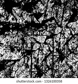 Rough, scratch, splatter grunge pattern design brush strokes. Overlay texture. Faded black-white dyed paper texture. Sketch grunge design. Use for poster, cover, banner, mock-up, stickers layout.