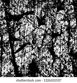 Rough, scratch, splatter grunge pattern design brush strokes. Overlay texture. Faded black-white dyed paper texture. Sketch grunge design. Use for poster, cover, banner, mock-up, stickers layout.