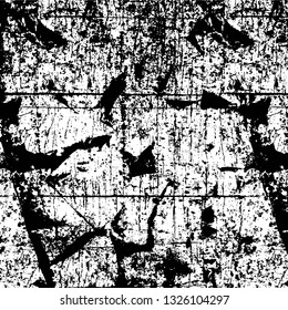 Rough, scratch, splatter grunge pattern design brush strokes. Overlay texture. Faded black-white dyed paper texture. Sketch grunge design. Use for poster, cover, banner, mock-up, stickers layout.