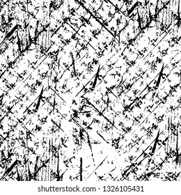 Rough, scratch, splatter grunge pattern design brush strokes. Overlay texture. Faded black-white dyed paper texture. Sketch grunge design. Use for poster, cover, banner, mock-up, stickers layout.